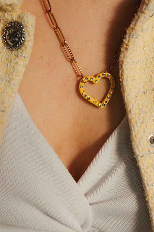 Collier Coeur Jaune