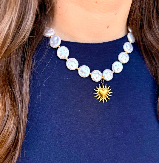 Collier amour nacré
