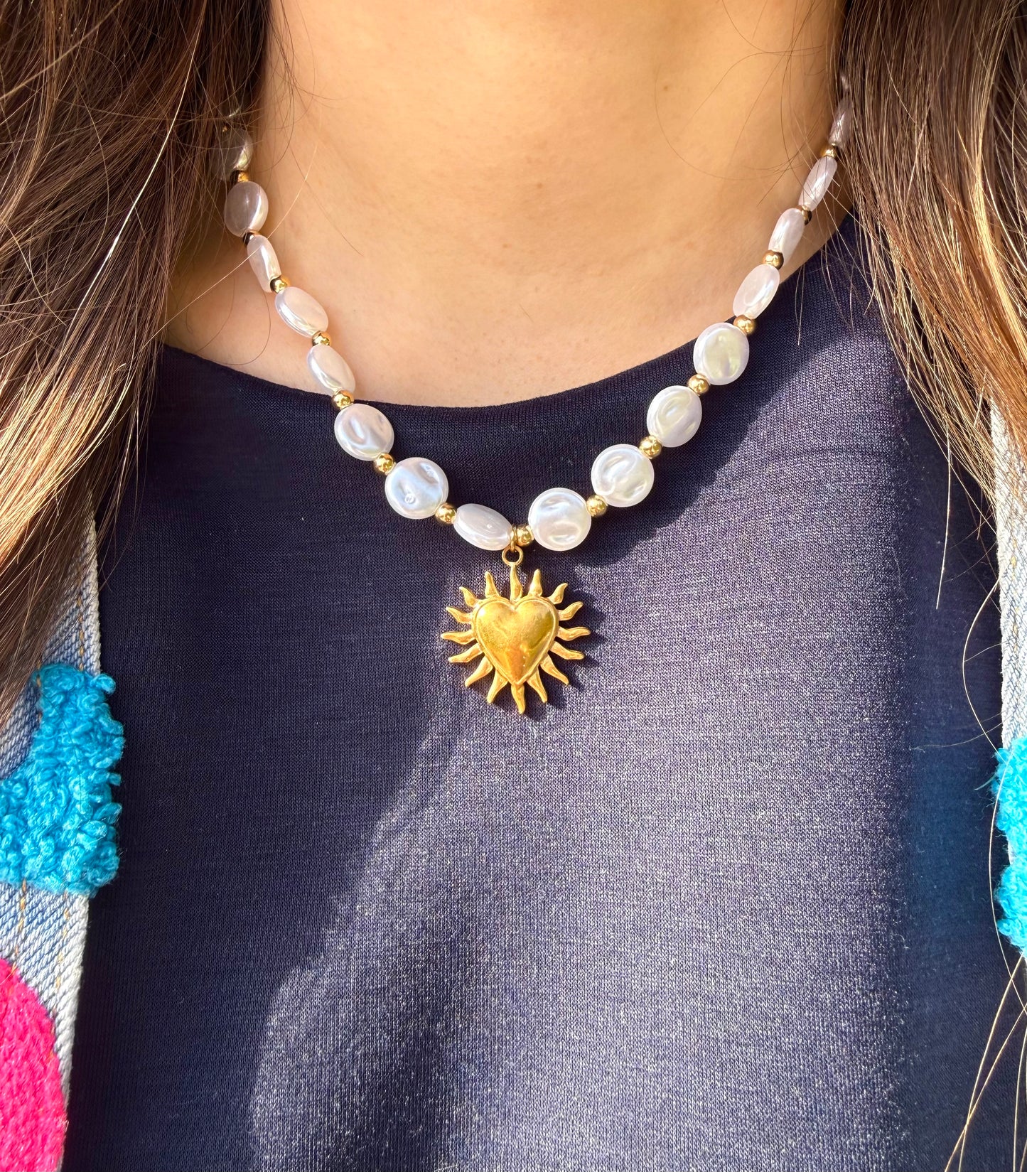 Collier amour nacré