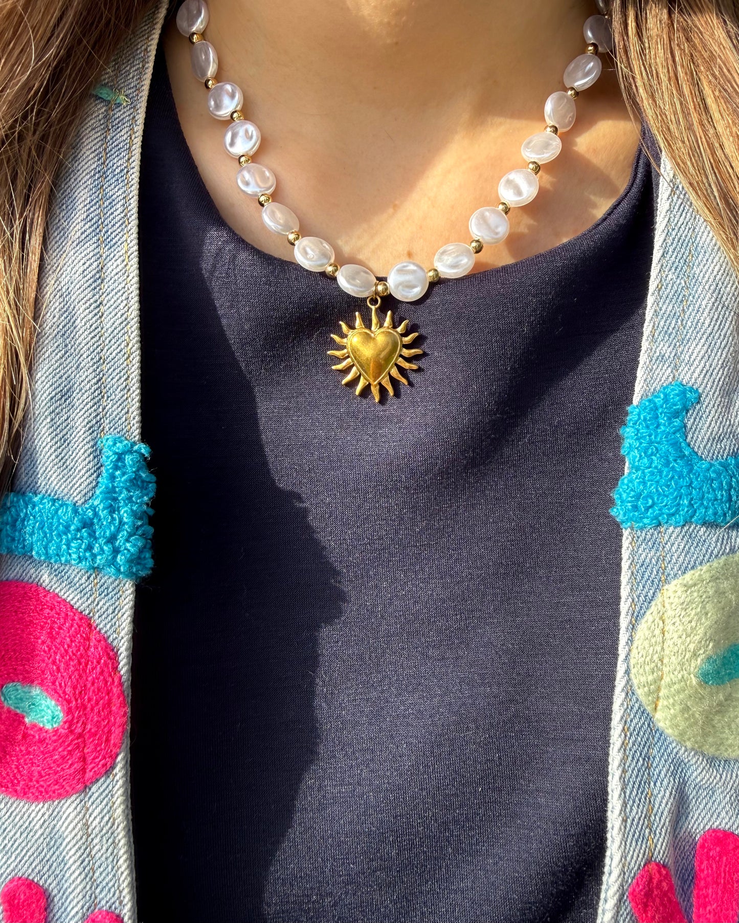 Collier amour nacré