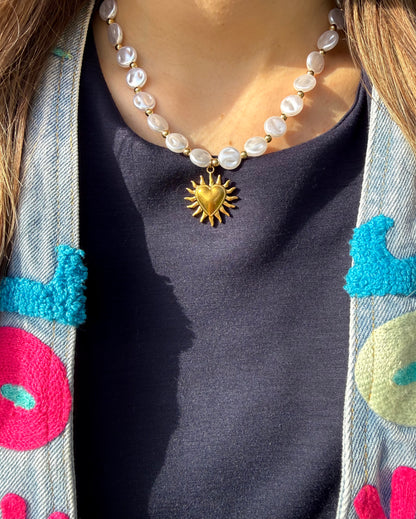 Collier amour nacré