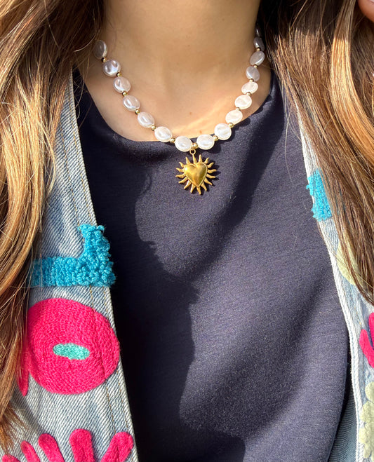 Collier amour nacré