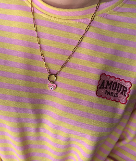 Collier Coeur Rose