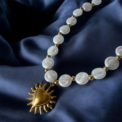 Collier amour nacré