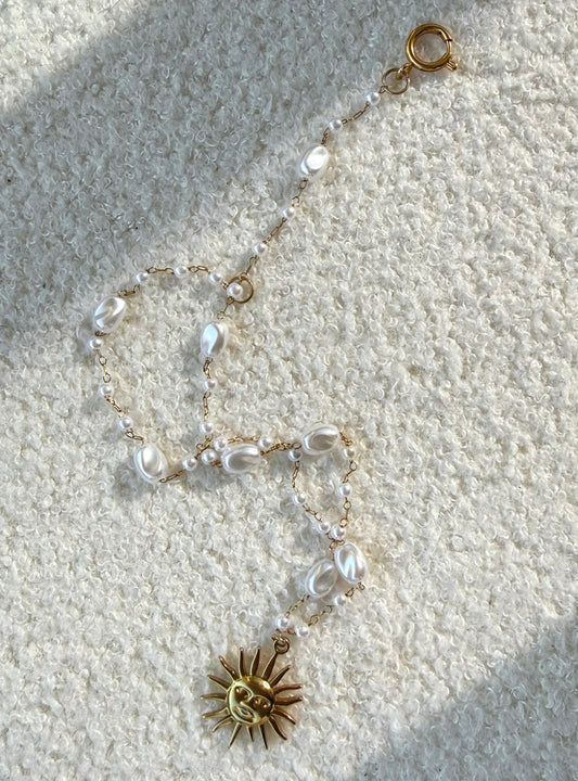 Collier soleil et perles