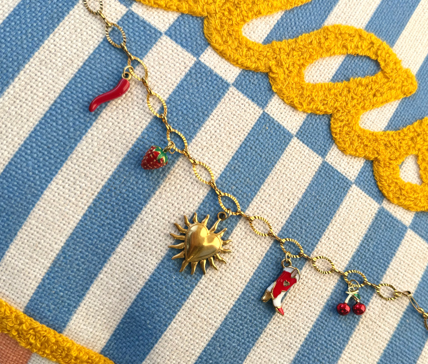 Collier Coeur fruité - Collier charms en acier inoxydable