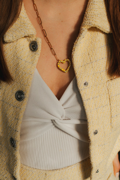 Collier Coeur Jaune