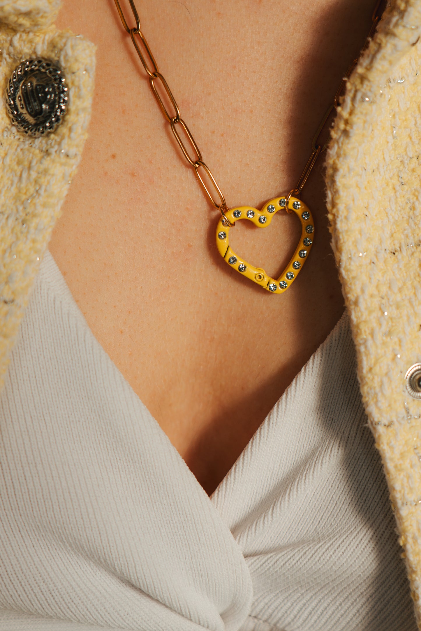 Collier Coeur Jaune