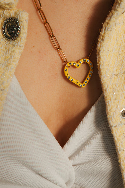 Collier Coeur Jaune