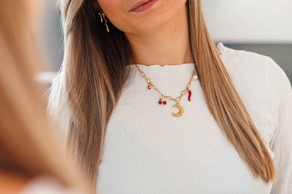 Collier La nuit étoilée - rouge