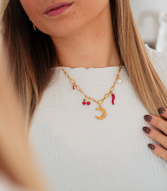 Collier La nuit étoilée - rouge