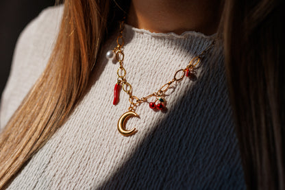 Collier La nuit étoilée - rouge