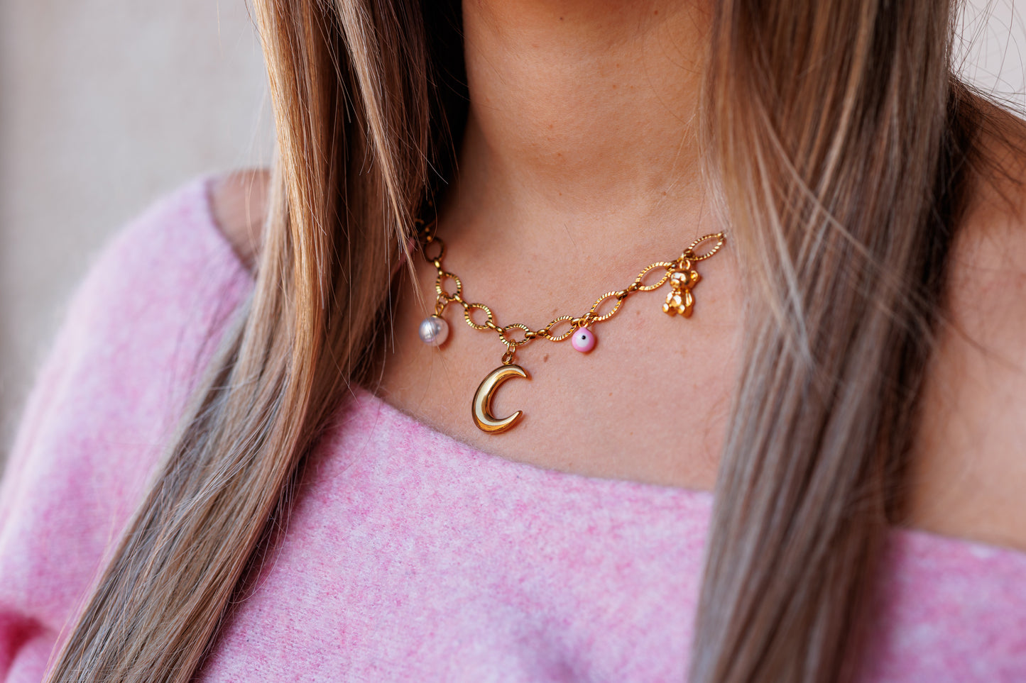 Collier La nuit étoilée - rose