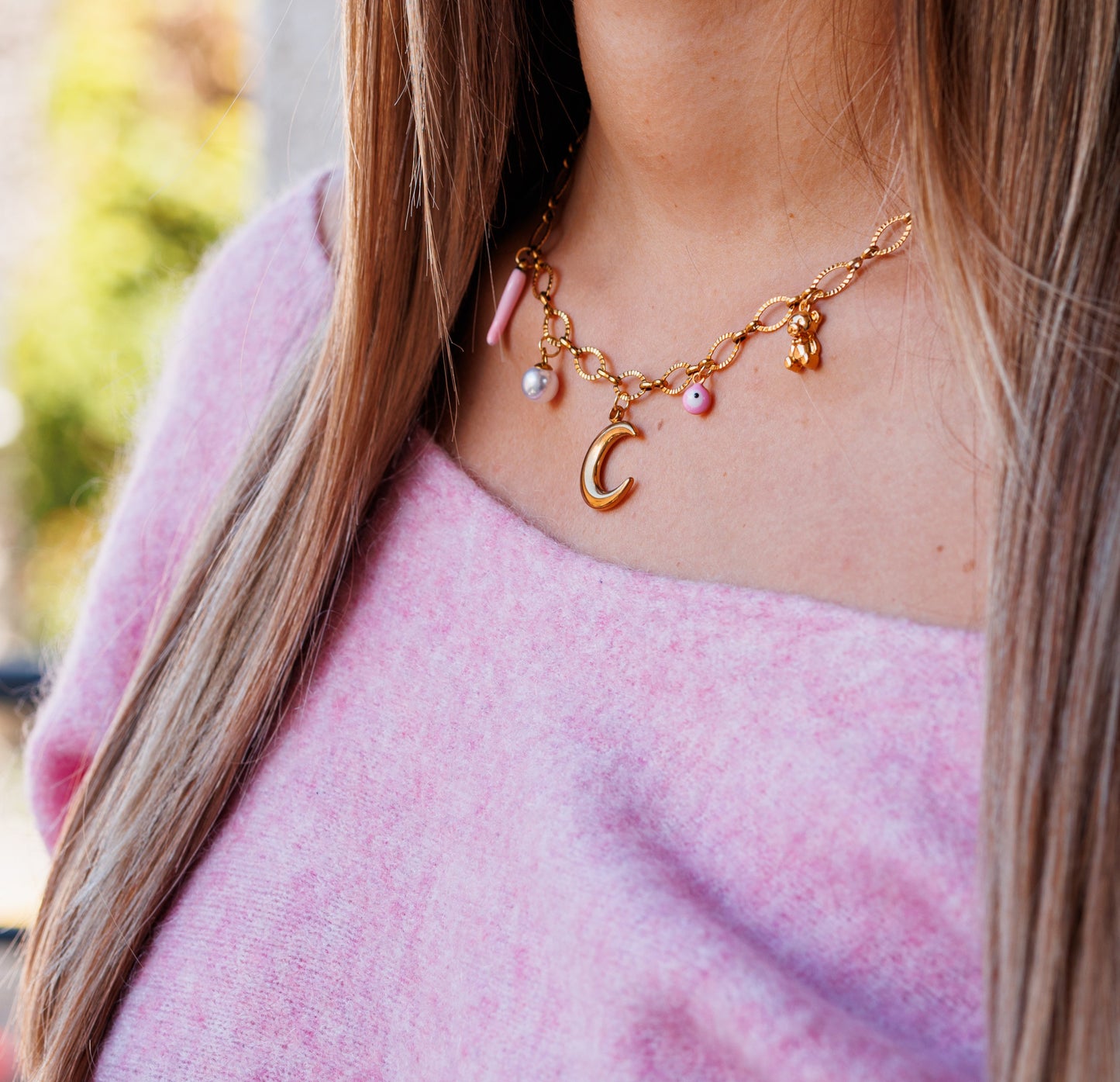 Collier La nuit étoilée - rose