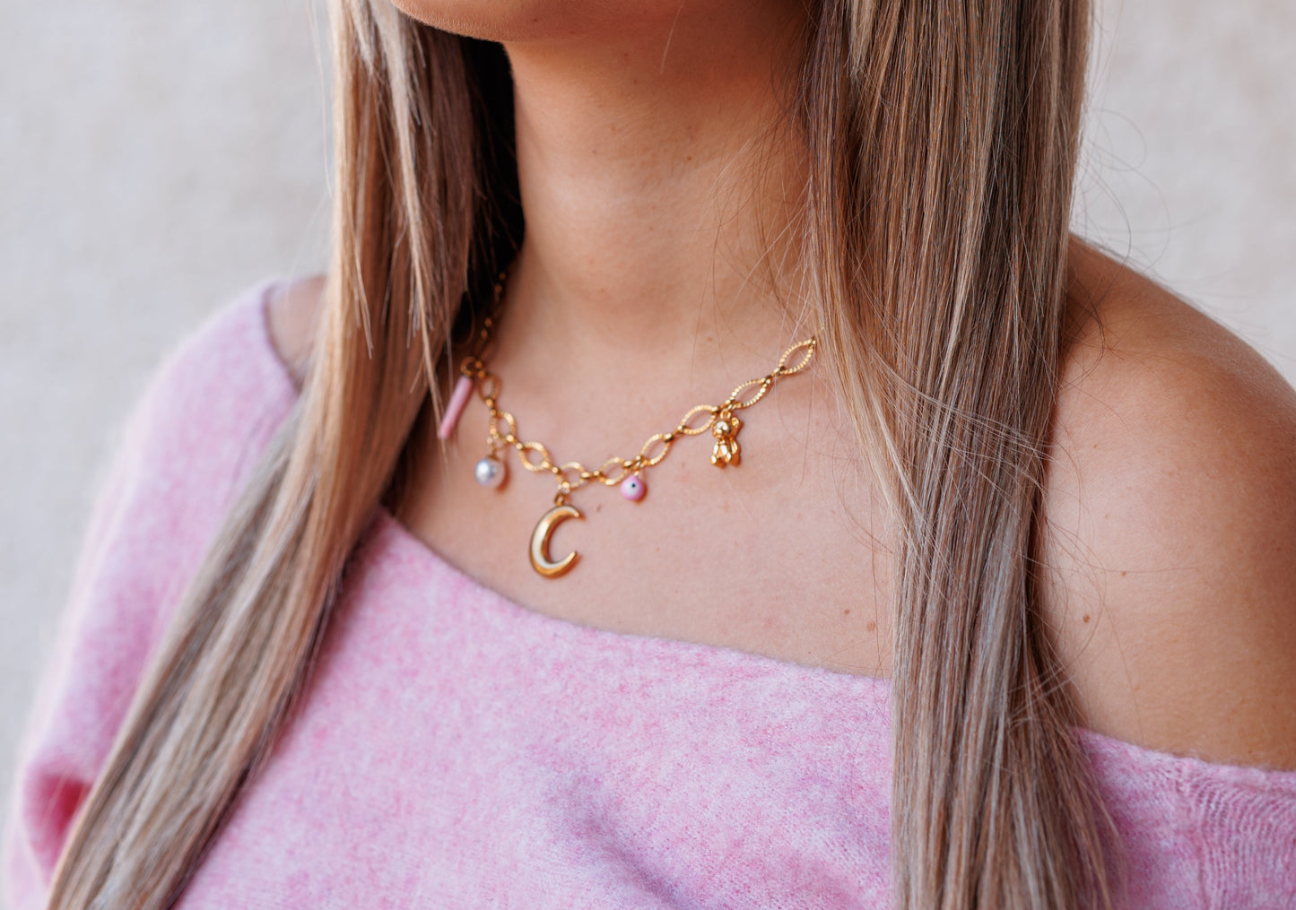 Collier La nuit étoilée - rose