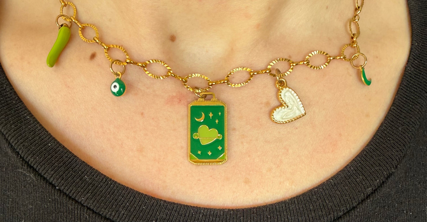 Collier cœur givré