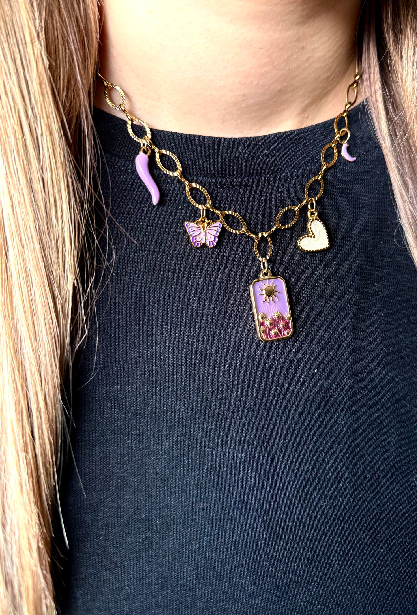 Collier cœur givré